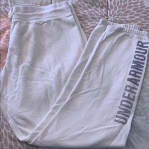 White Under Armour jogger sweatpants